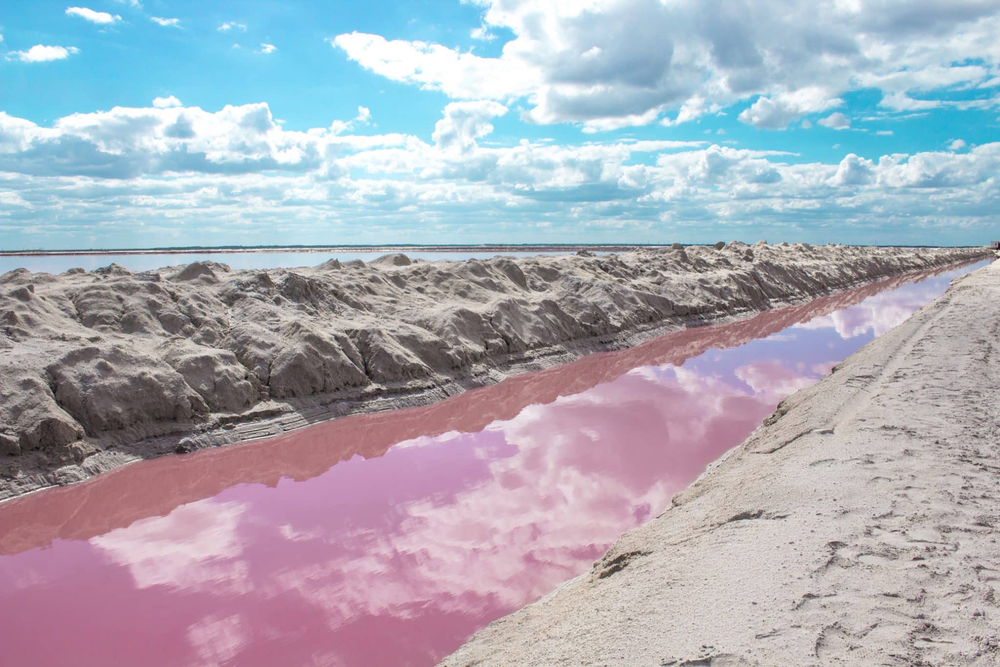 Las Coloradas Pink Lake Lagoon Mexico