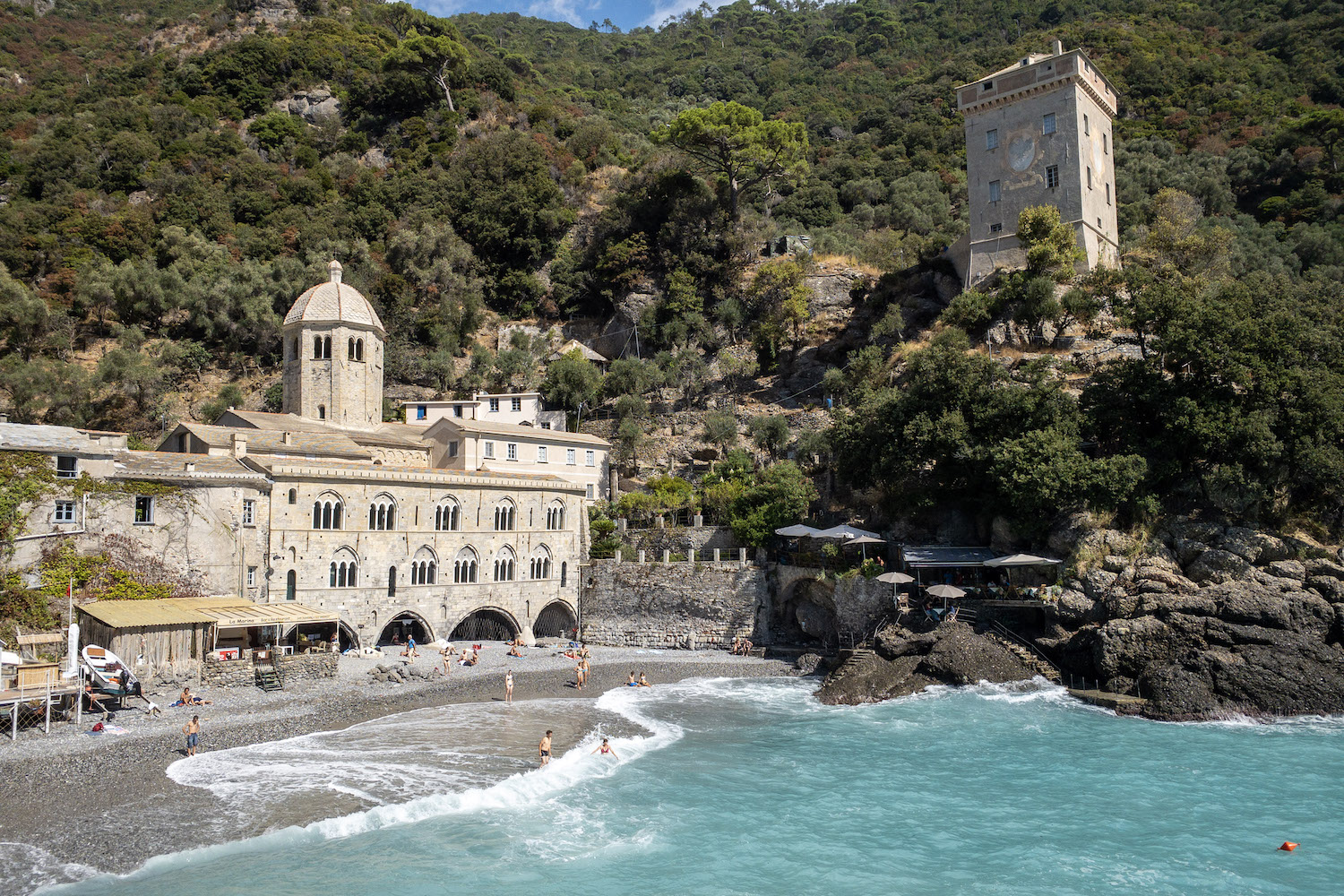San Fruttuoso beach Abbey Italy Liguria Italian Riviera
